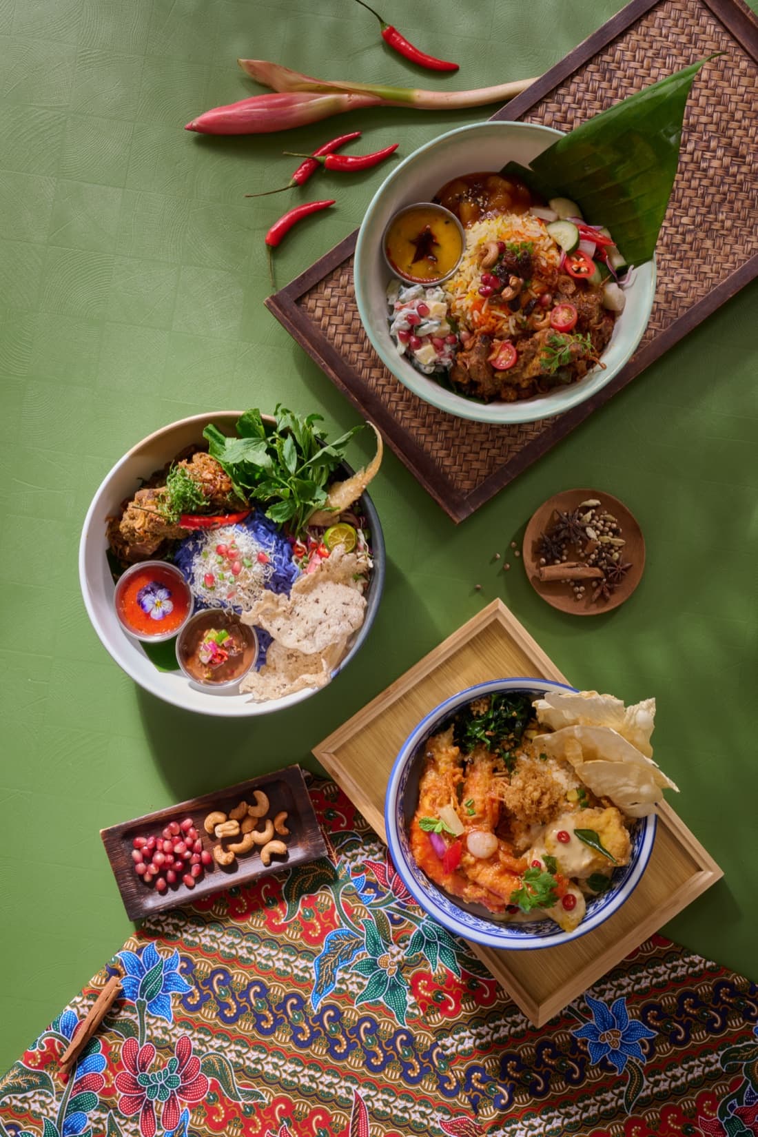 Bowlcrafted heritage rice bowls with sambal and sides